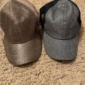 Glittery Brown and Gray Trucker Hats